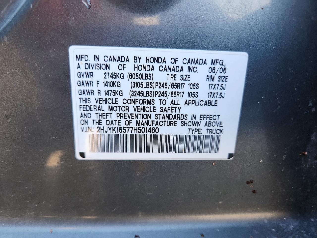 2007 Honda Ridgeline RTL