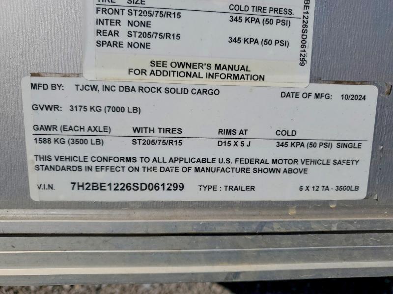 2025 Rock Solid Carg O 6X12TA Enclosed Cargo Trailer