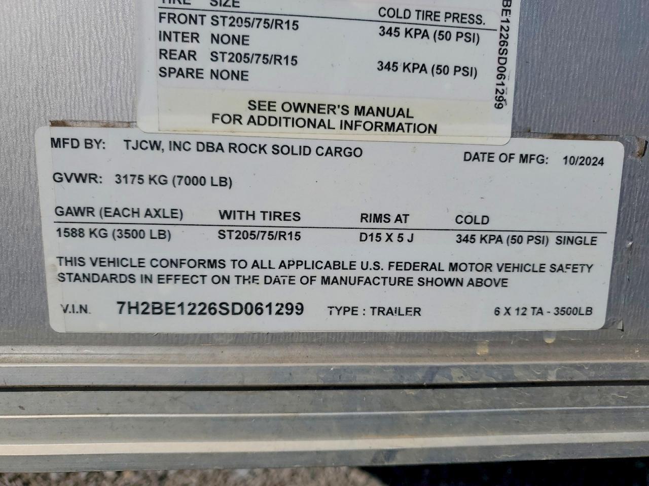 2025 Rock Solid Carg O 6X12TA Enclosed Cargo Trailer
