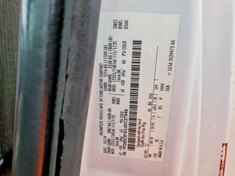 2018 Ford E-350 CUT Away Trans