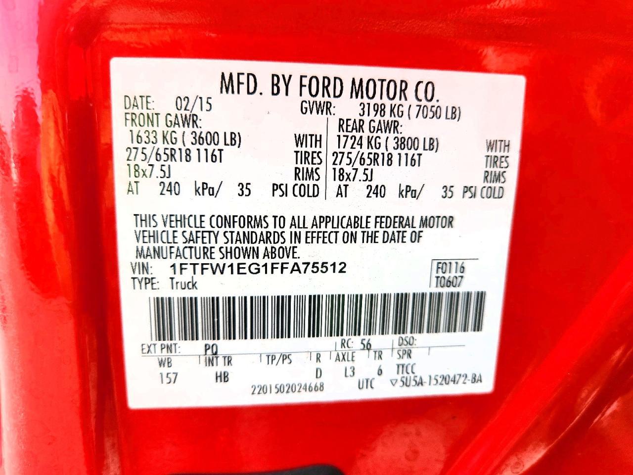 2015 Ford F150 Supercrew