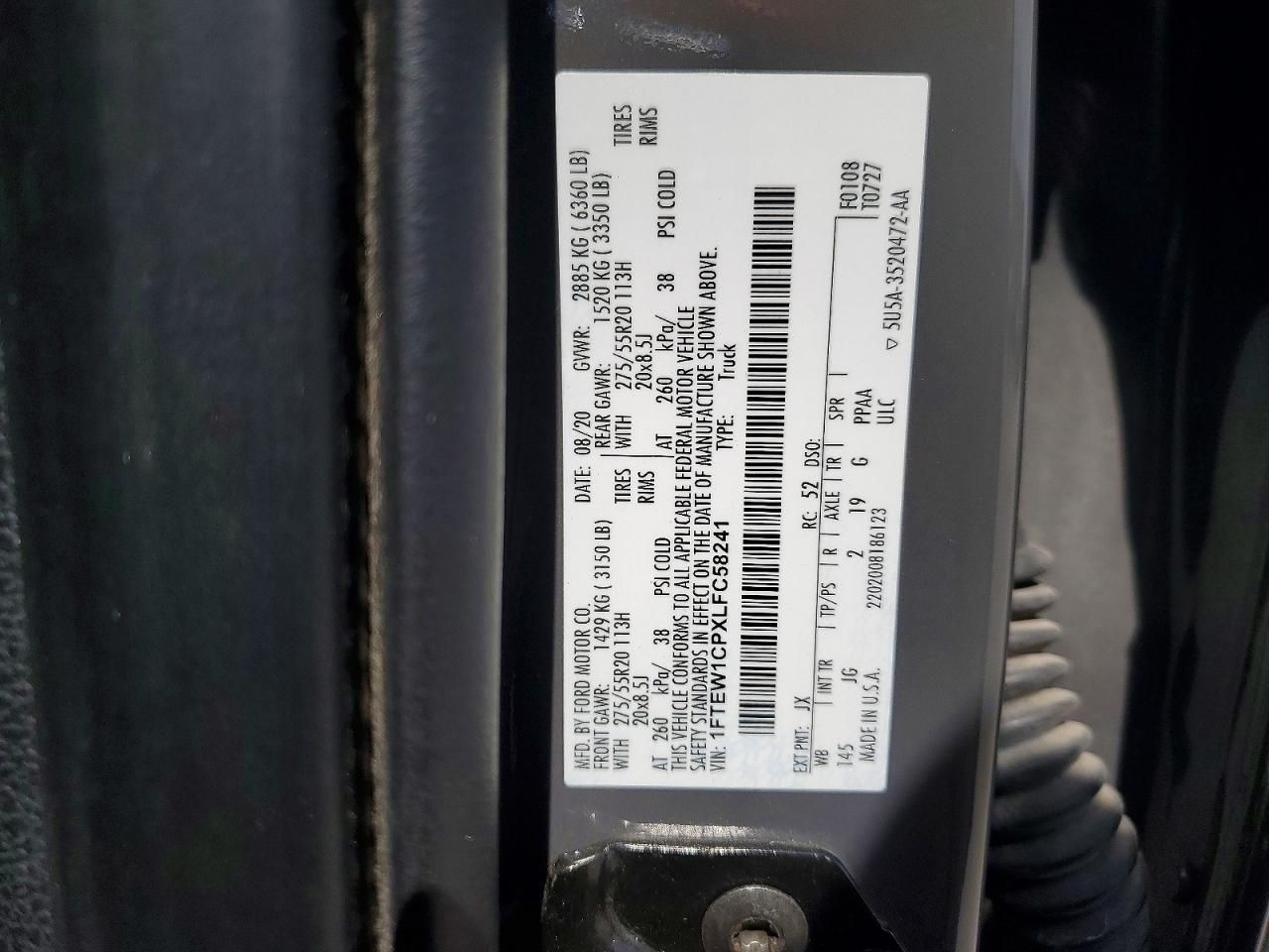 2020 Ford F150 Supercrew