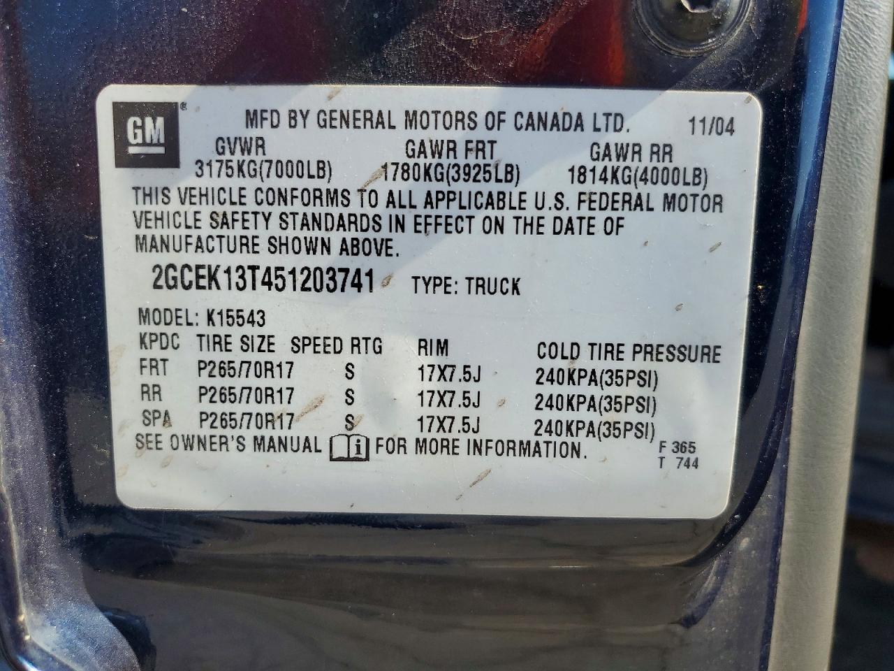 2005 Chevrolet Silverado K1500