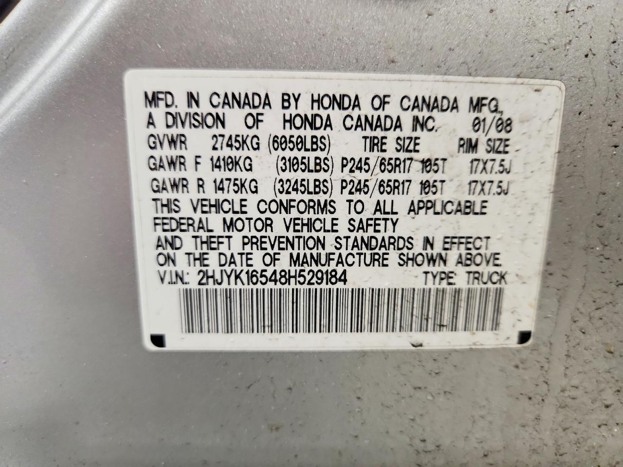 2008 Honda Ridgeline RTL