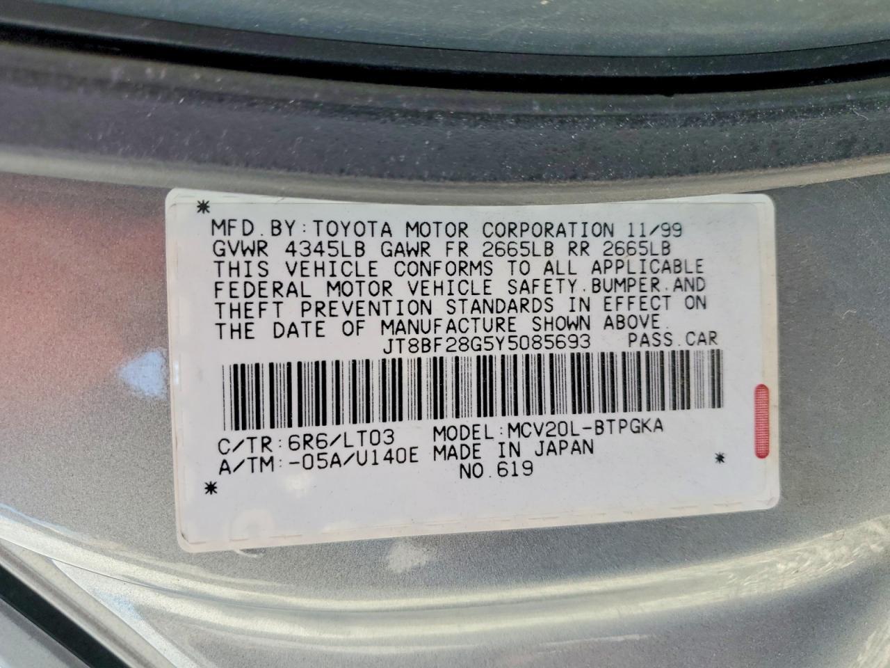 2000 Lexus Es 300 Base