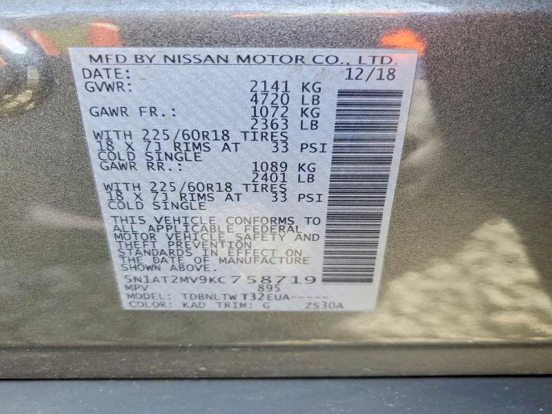 2019 Nissan Rogue sv