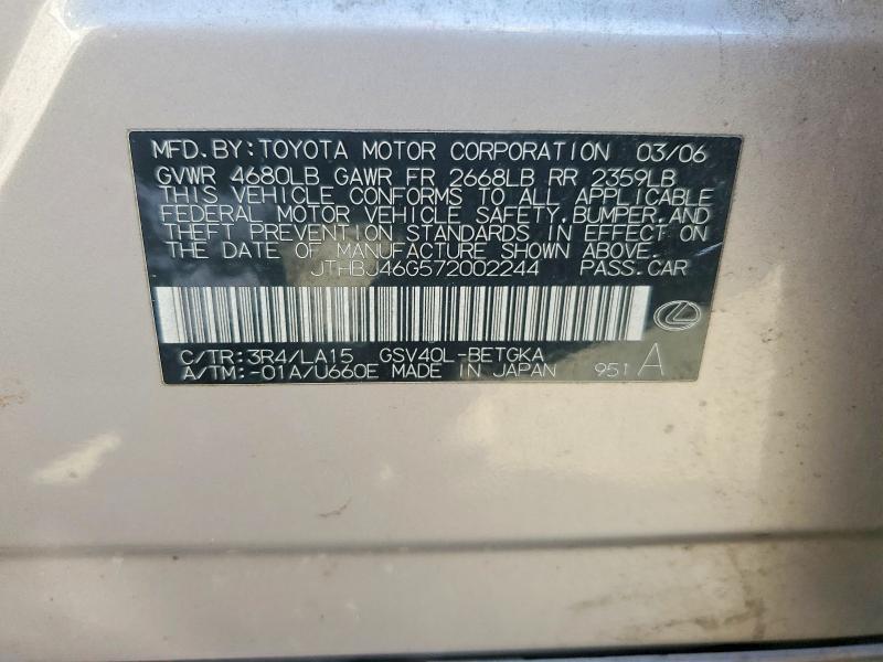2007 Lexus Es 350 Base