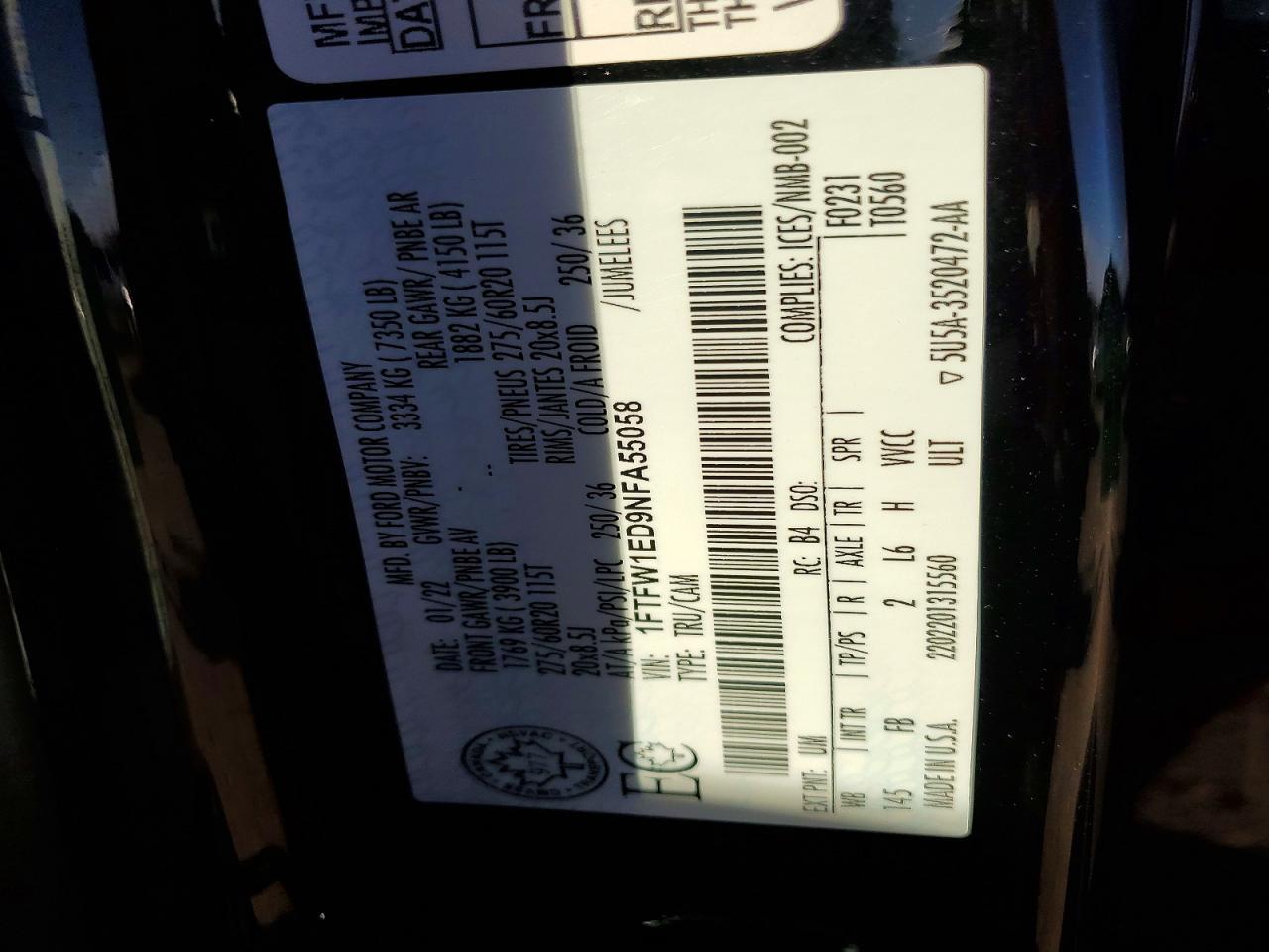 2022 Ford F150 Supercrew