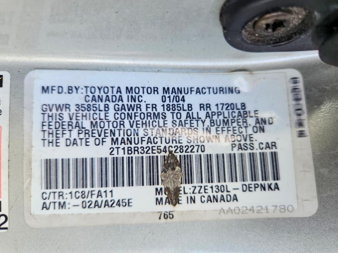 2004 Toyota Corolla le