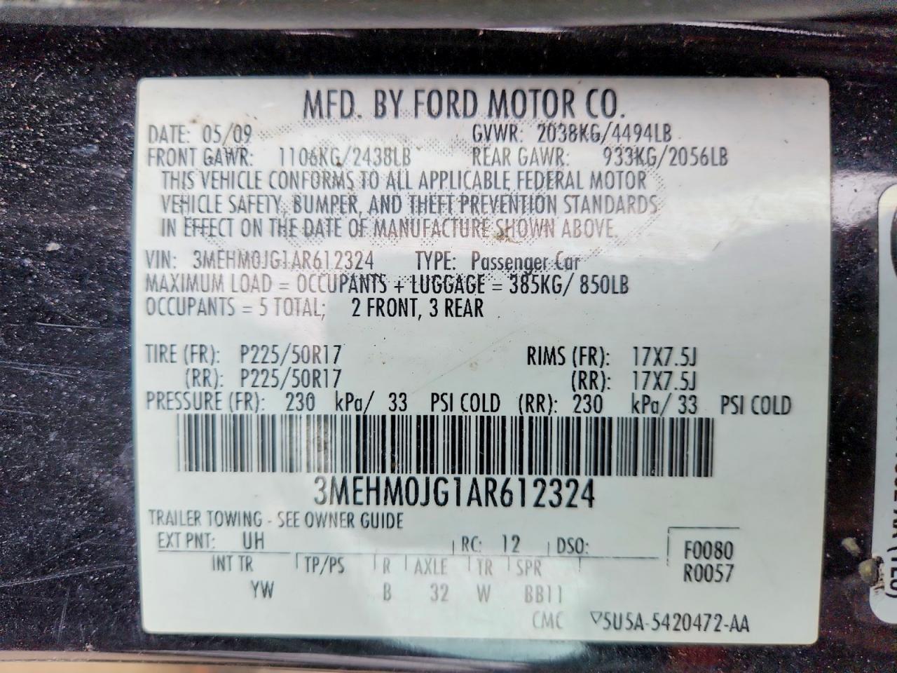 2010 Mercury Milan Premier