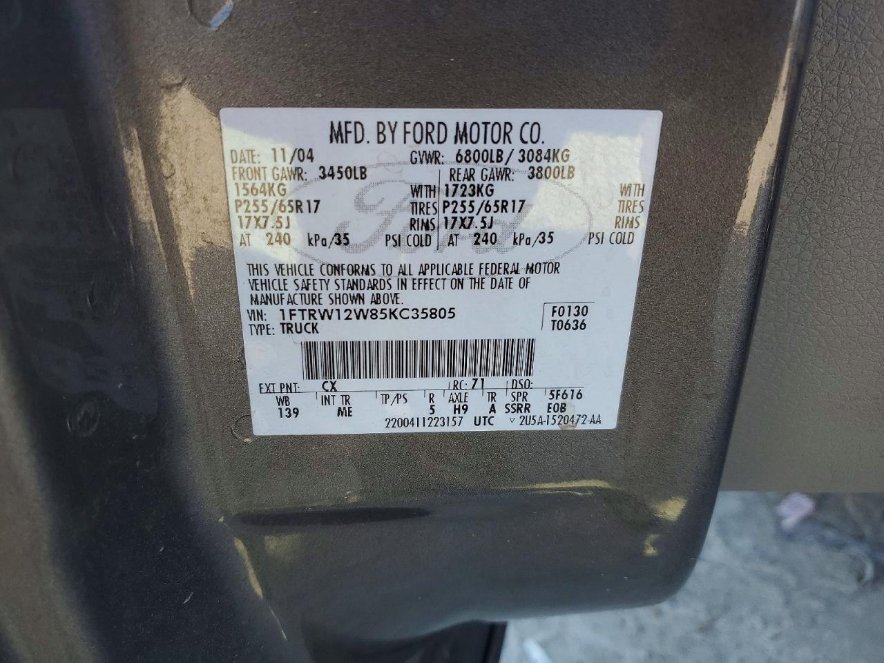 2005 Ford F150 Supercrew
