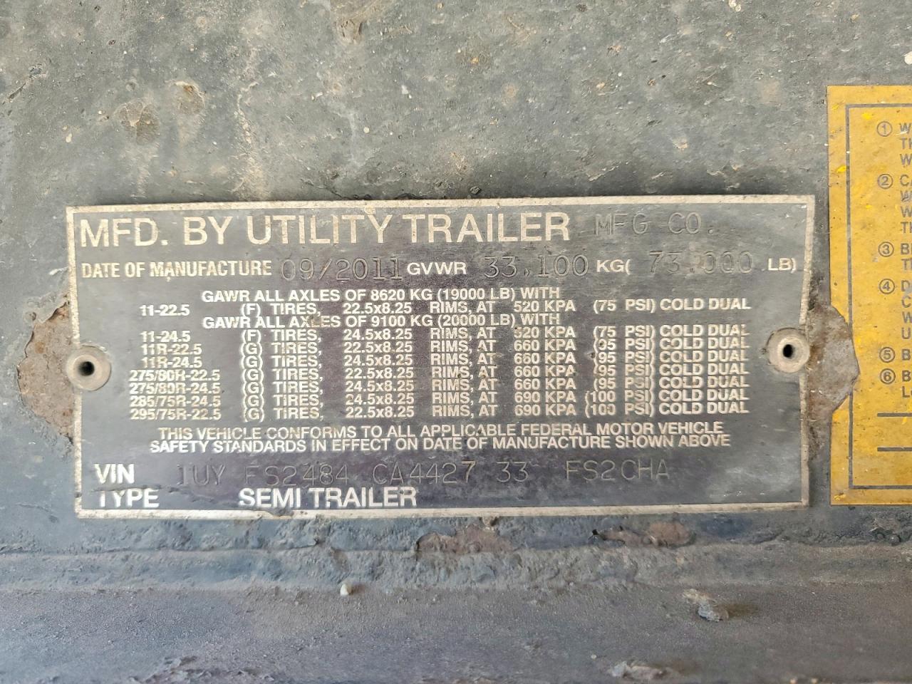2012 Utility Flatbed Trailer