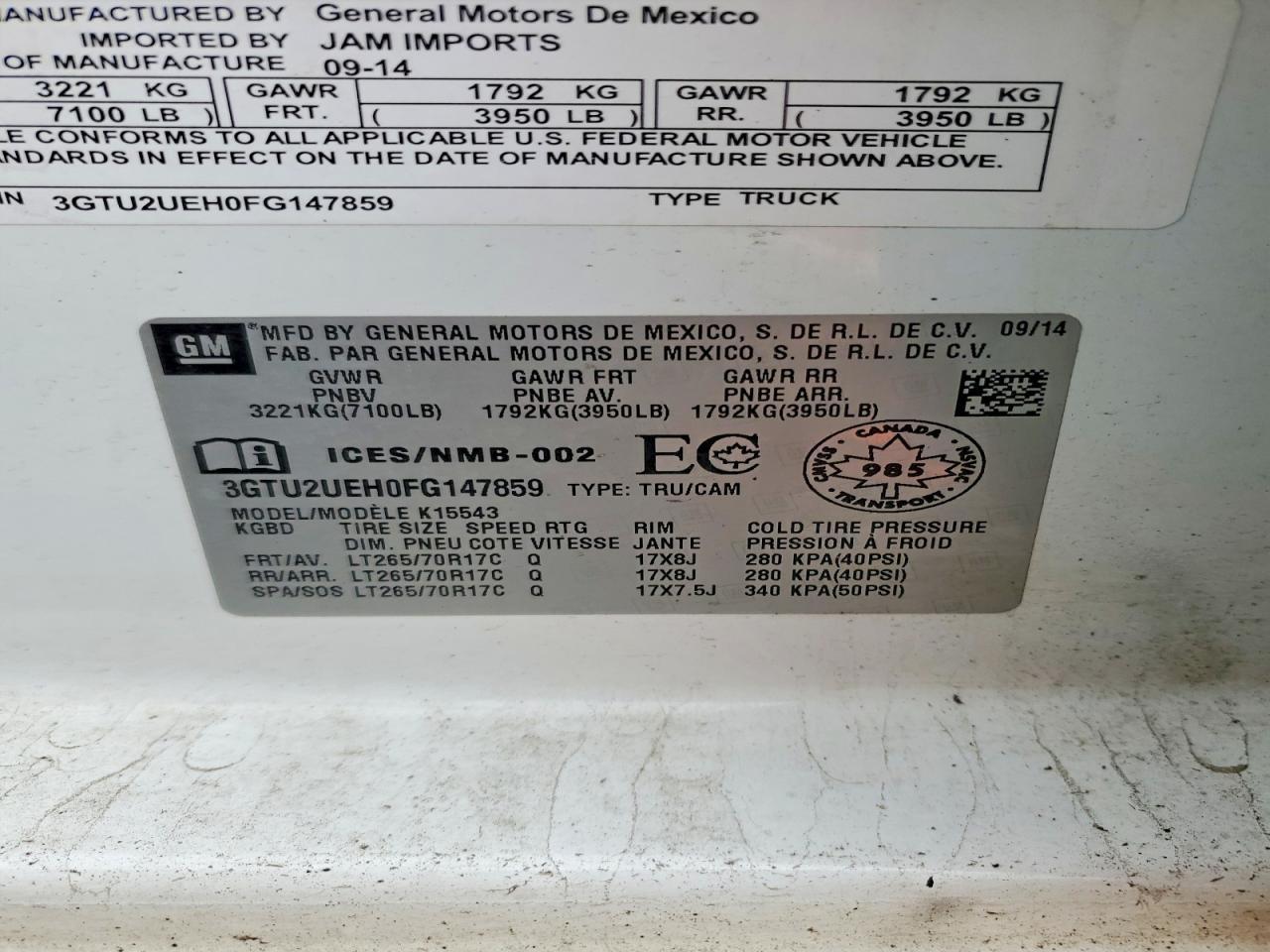 2015 GMC Sierra K1500 SLE