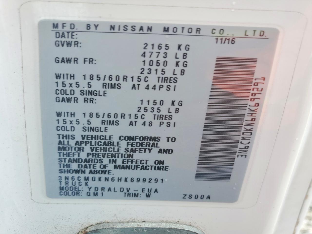 2017 Nissan NV200 Utility / Service Van