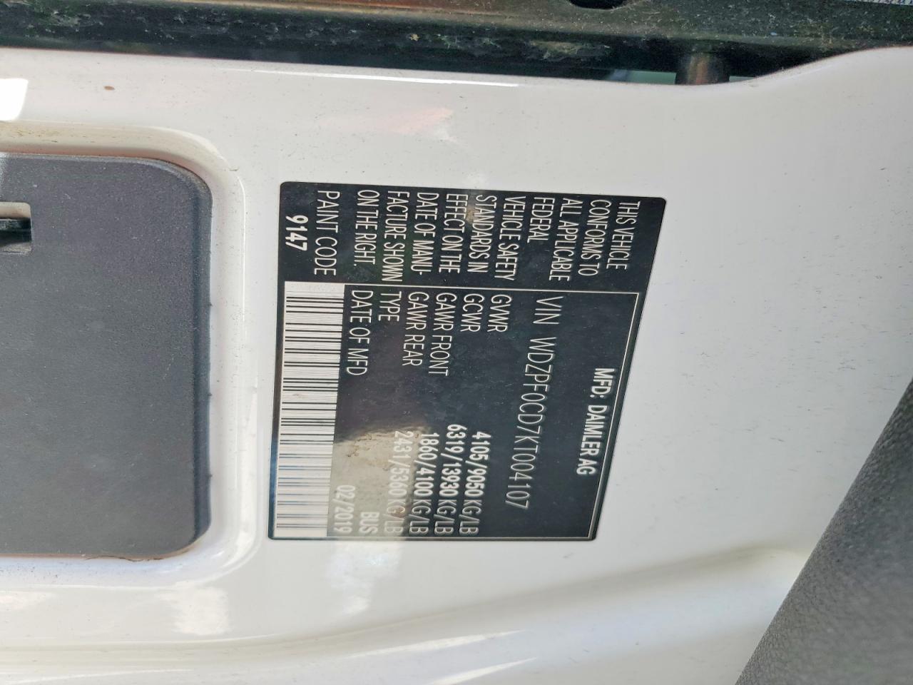 2019 Mercedes-Benz Sprinter 2500