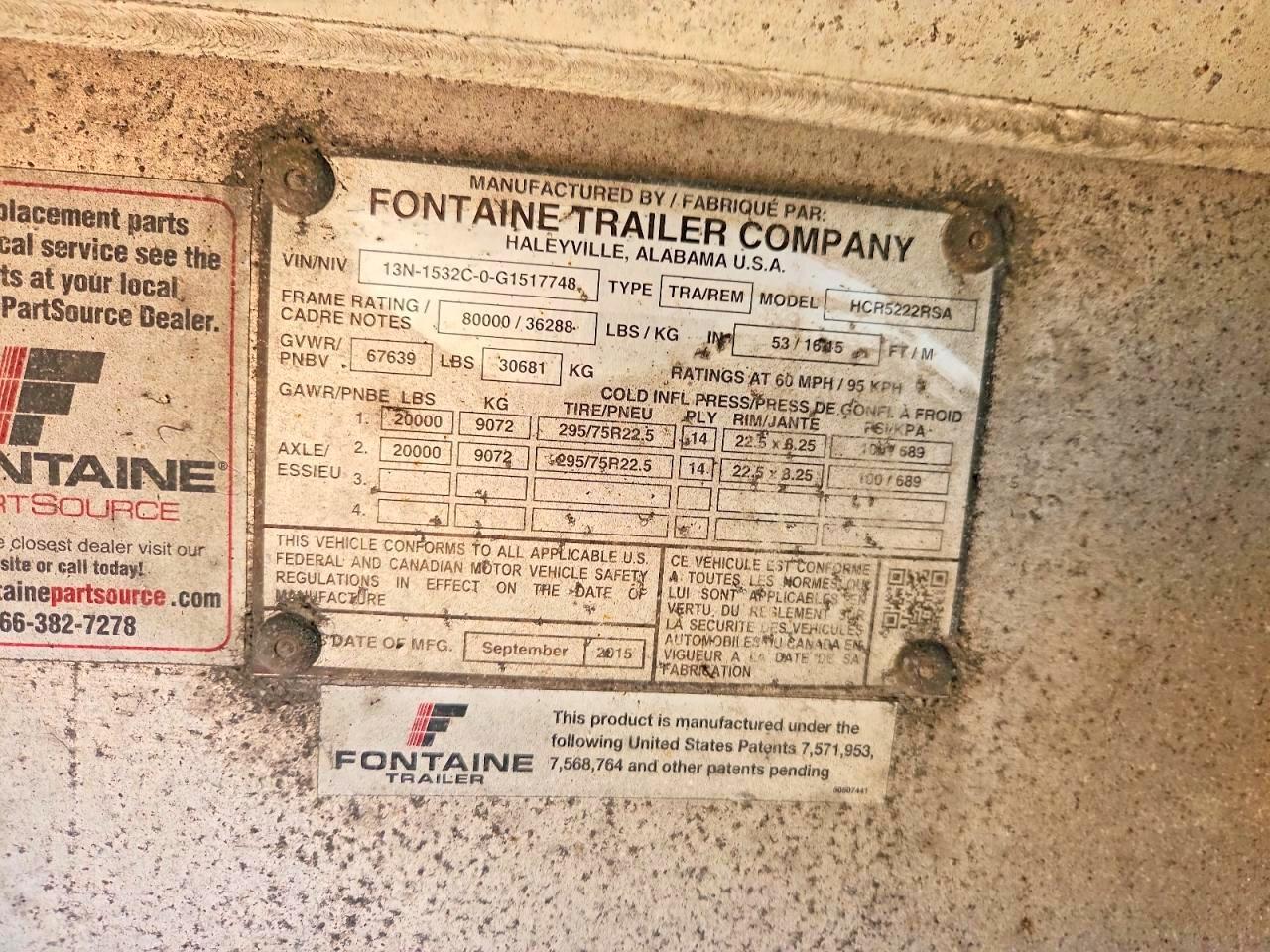 2016 Fontaine 2015 Fontaine TRAILREEN)-Flatbed Trailer