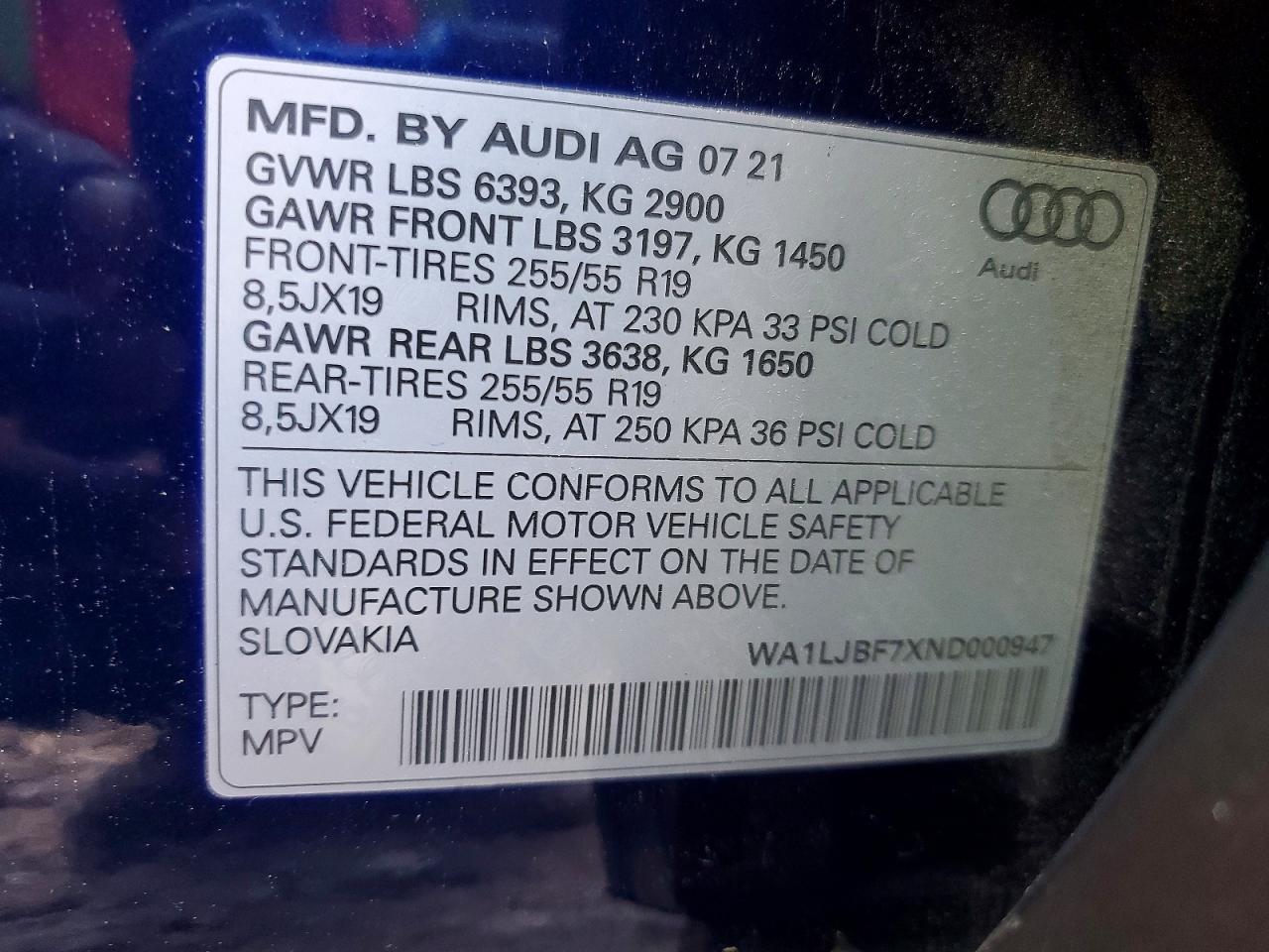 2022 Audi Q7 Premium Plus
