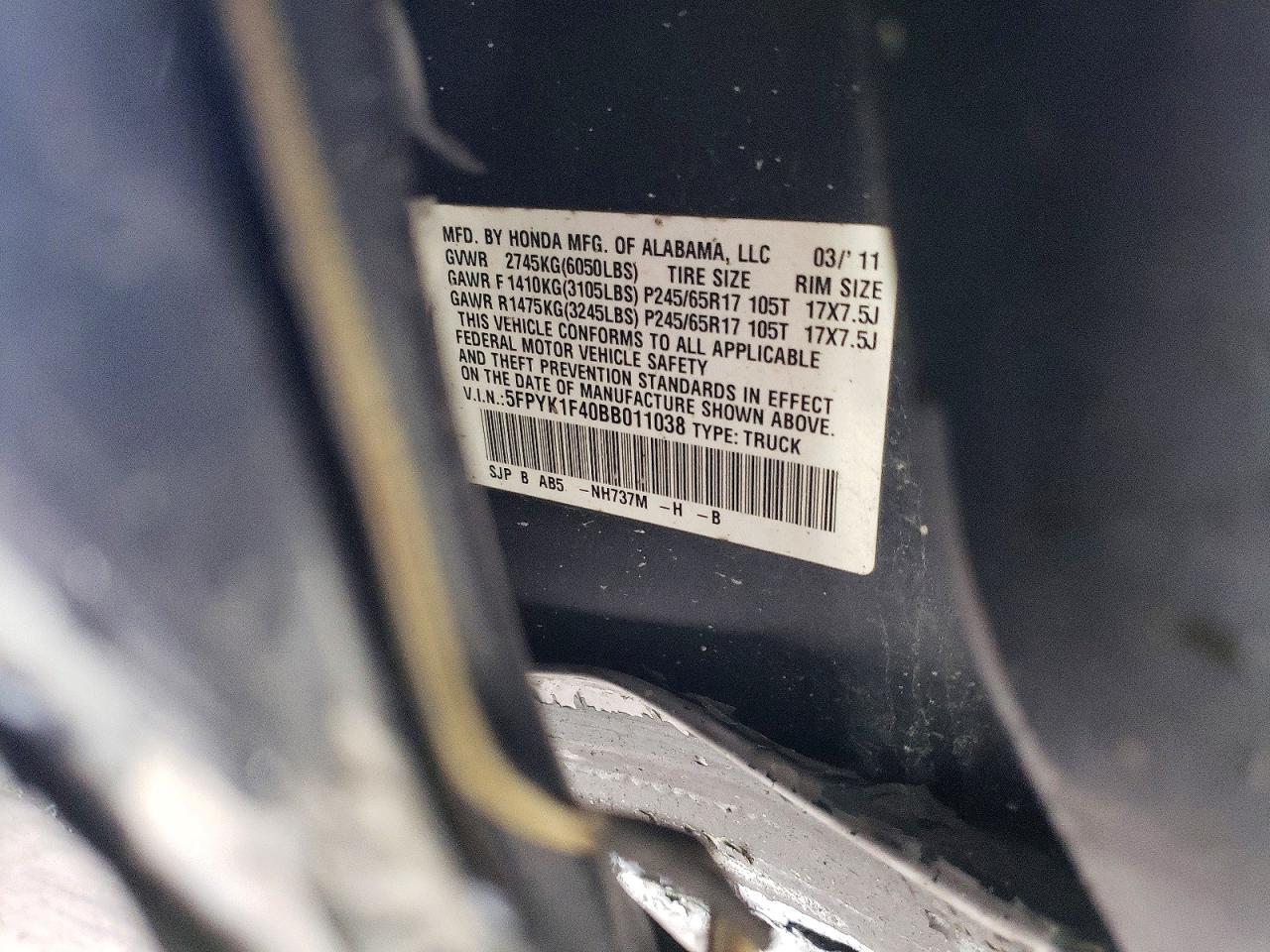 2011 Honda Ridgeline RTS