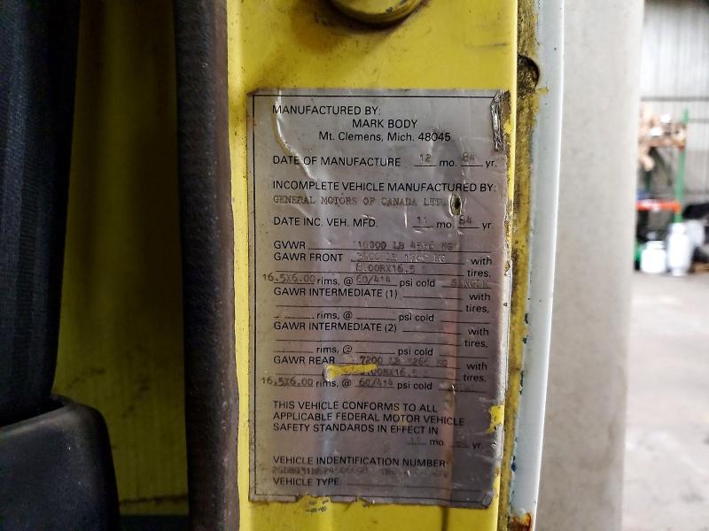 1985 GMC Cutaway Van BOX Truck