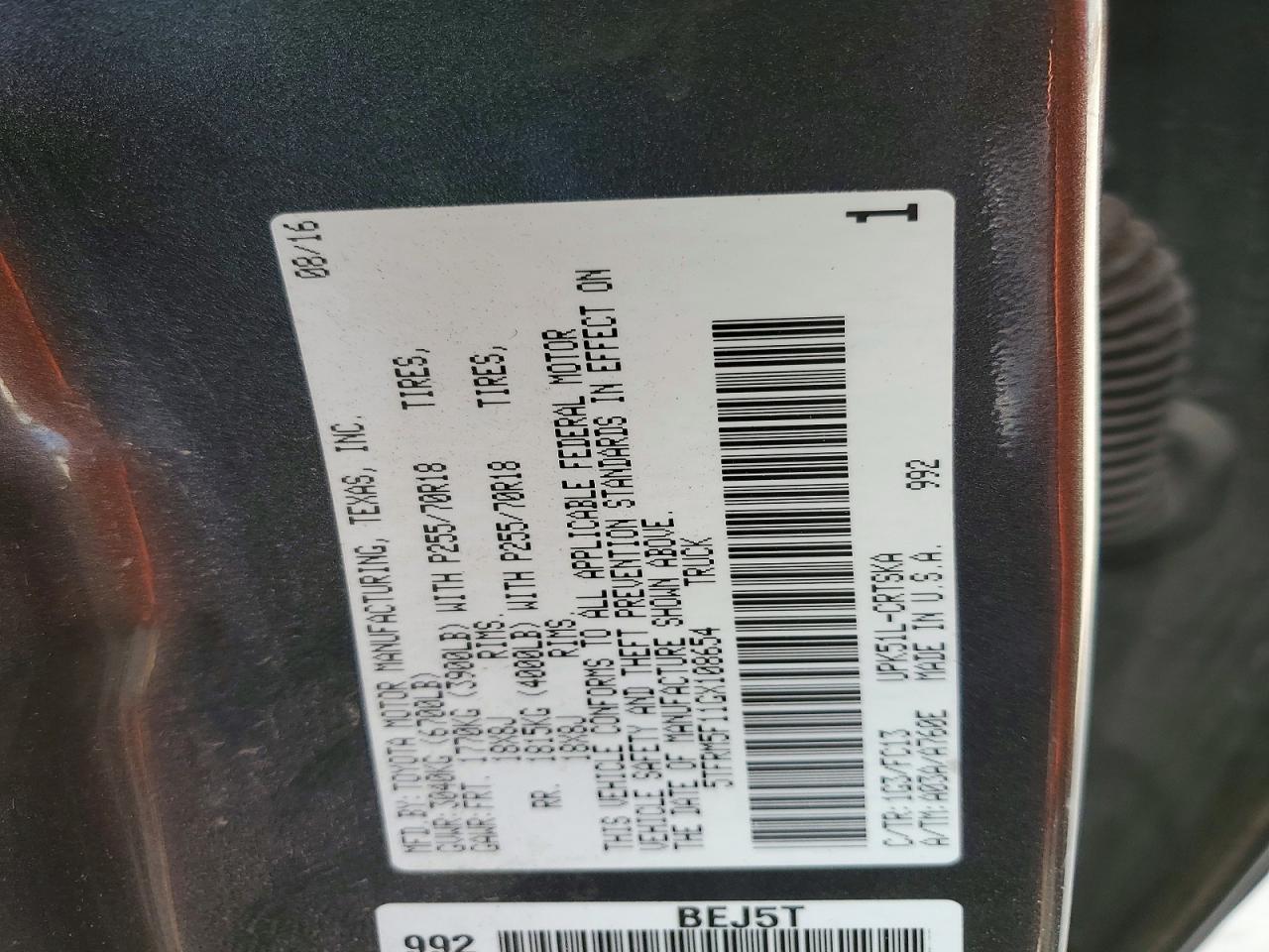 2016 Toyota Tundra SR5