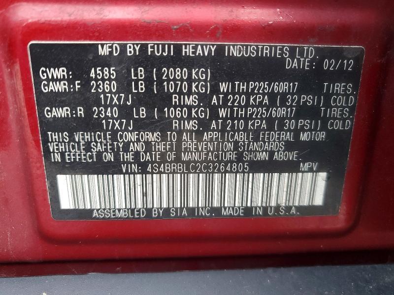 2012 Subaru Outback 2.5i Limited