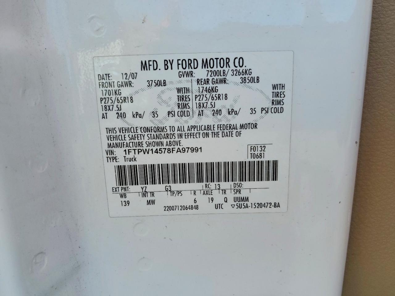 2008 Ford F150 Supercrew