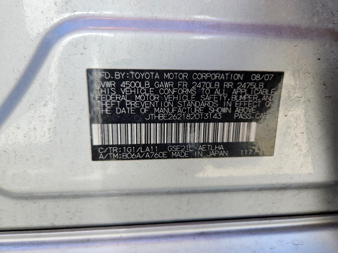 2008 Lexus Is 350 Base