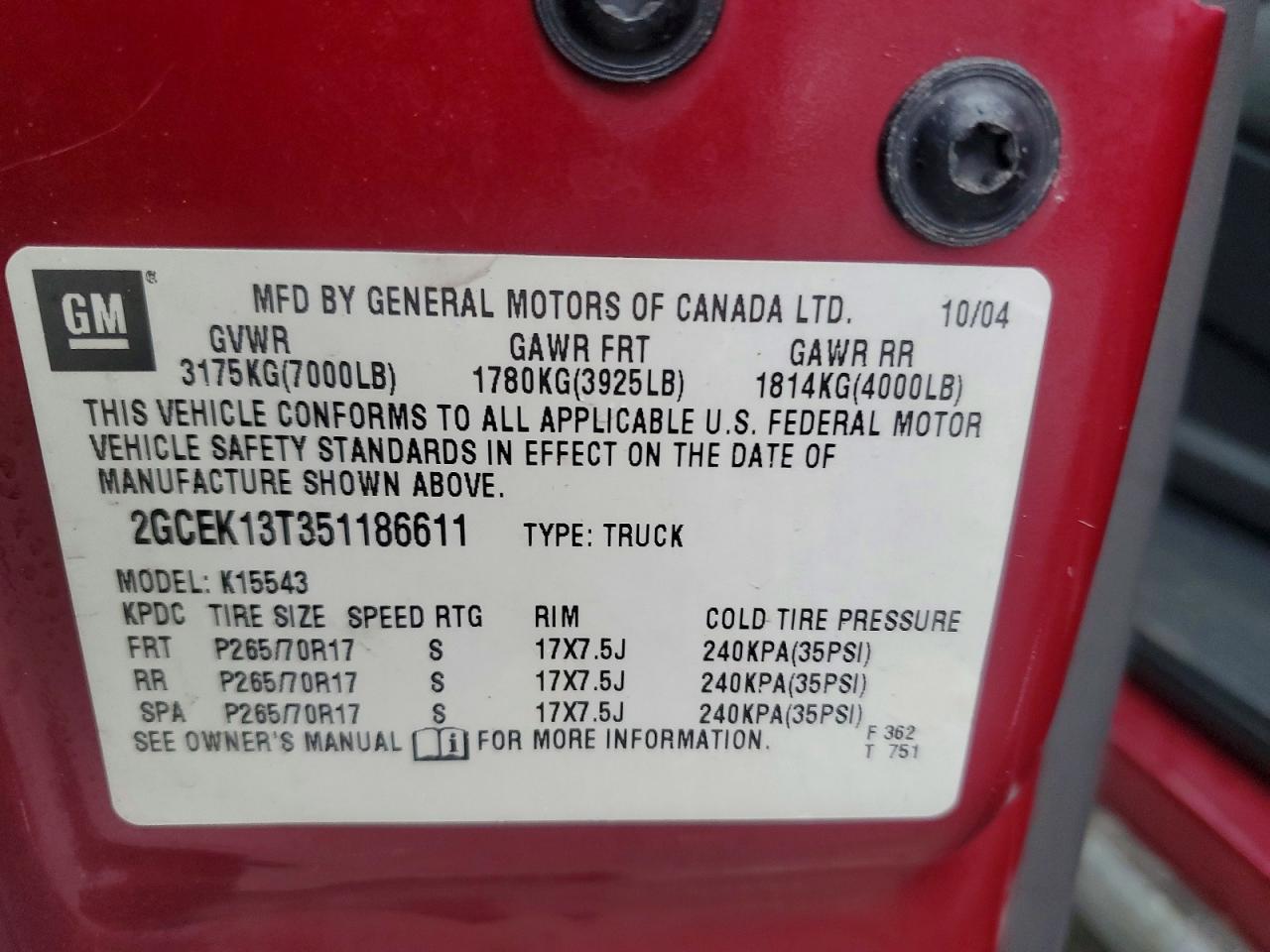 2005 Chevrolet Silverado K1500