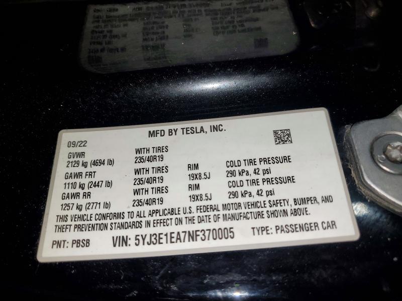 2022 Tesla Model 3