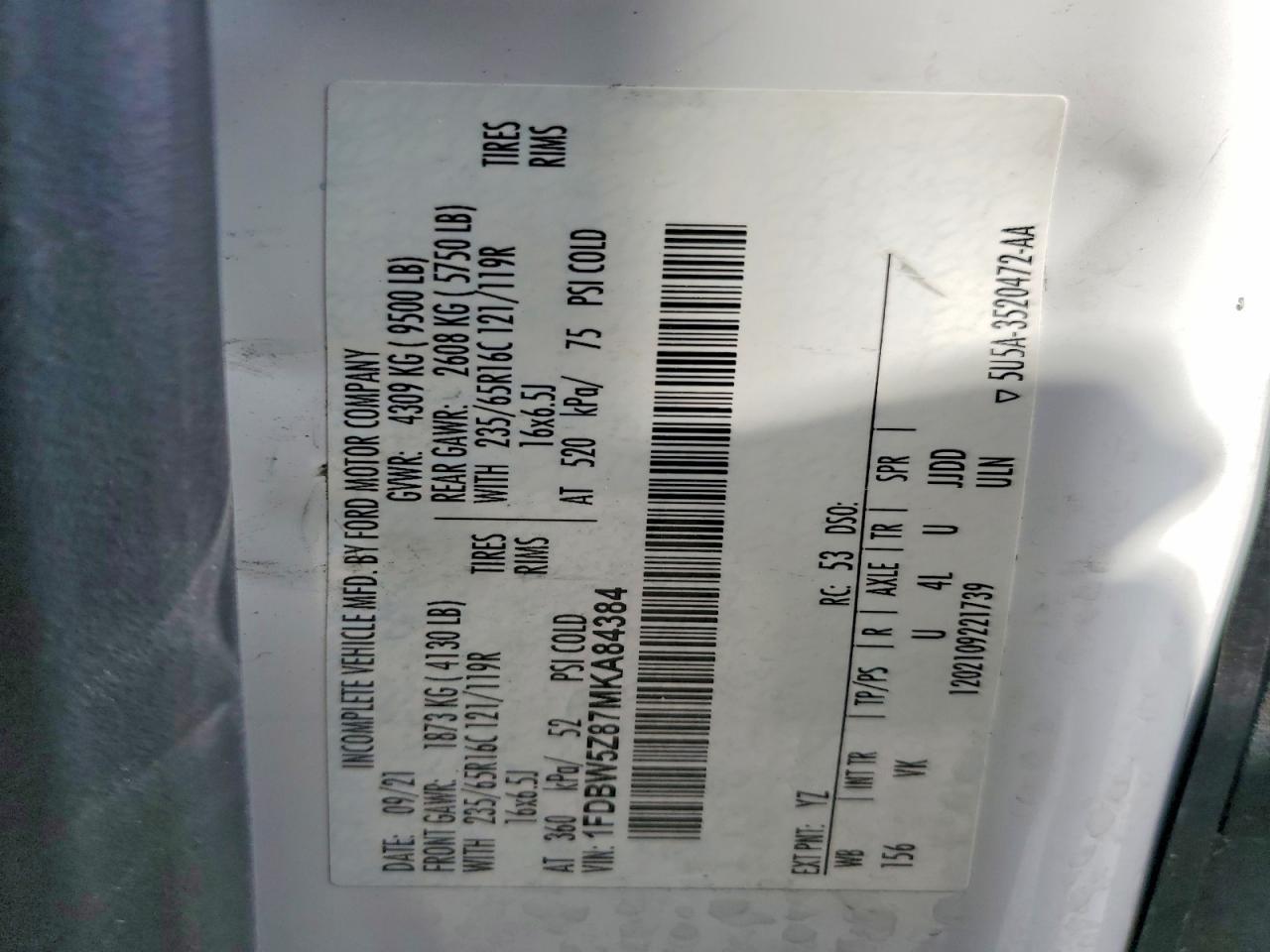 2021 Ford Transit Delivery Truck