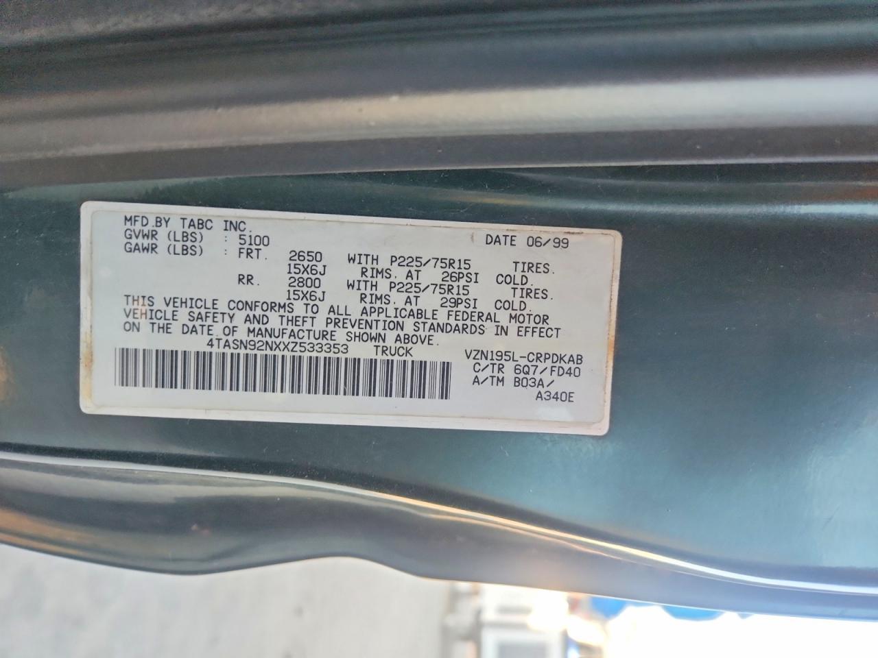 1999 Toyota Tacoma Prerunner V6