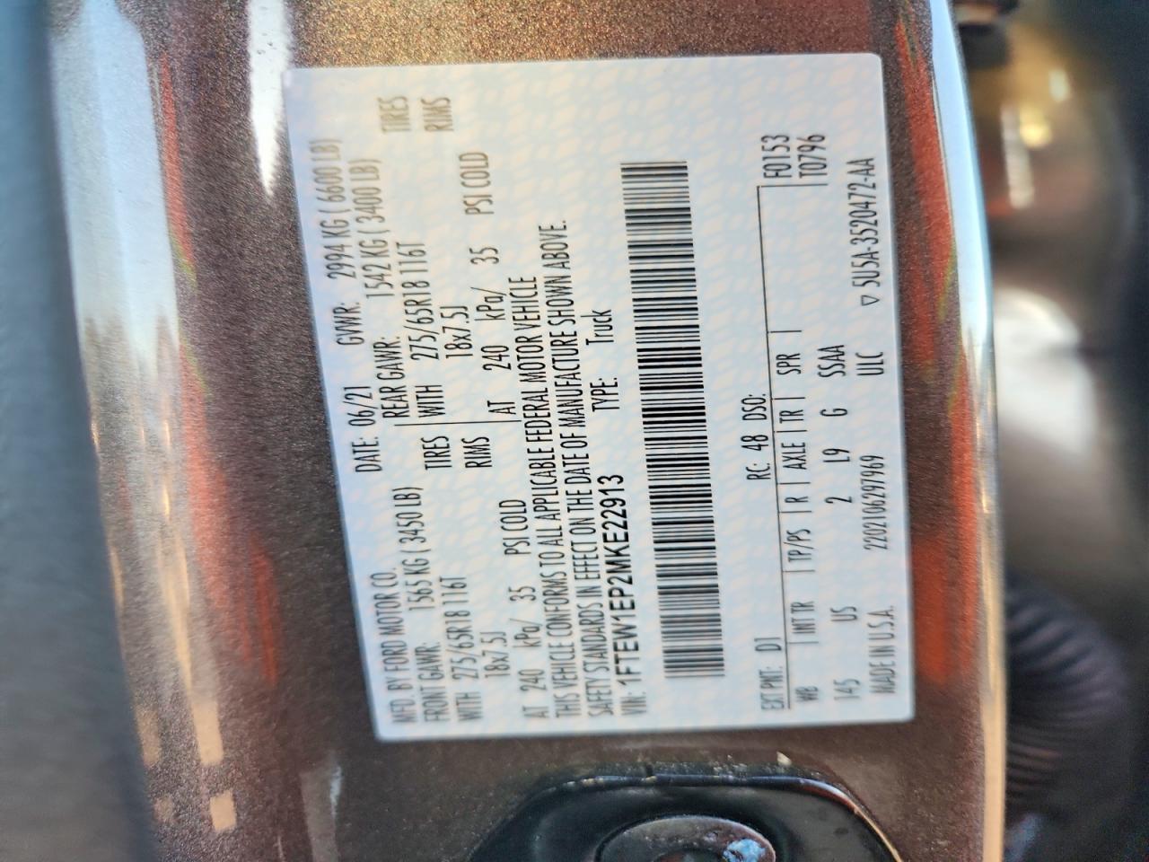 2021 Ford F150 Supercrew