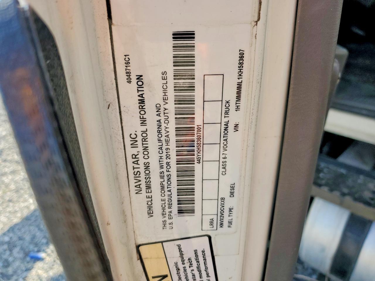 2019 International MA025 BOX Truck