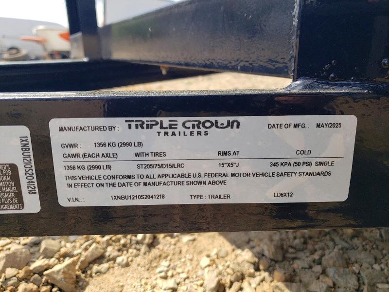 2025 Triple Crown LD6X12 Utility Trailer