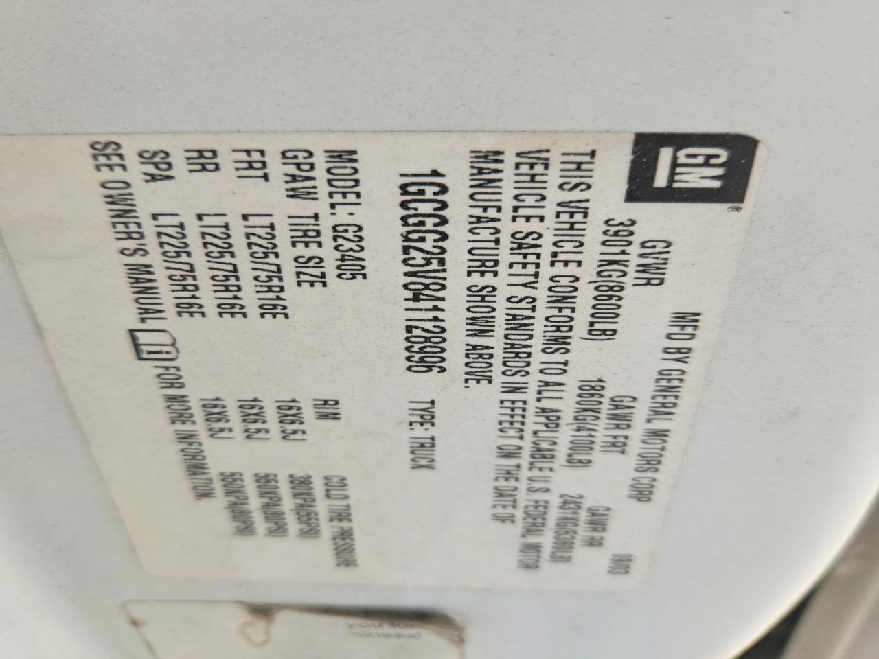 2004 Chev Express G2500