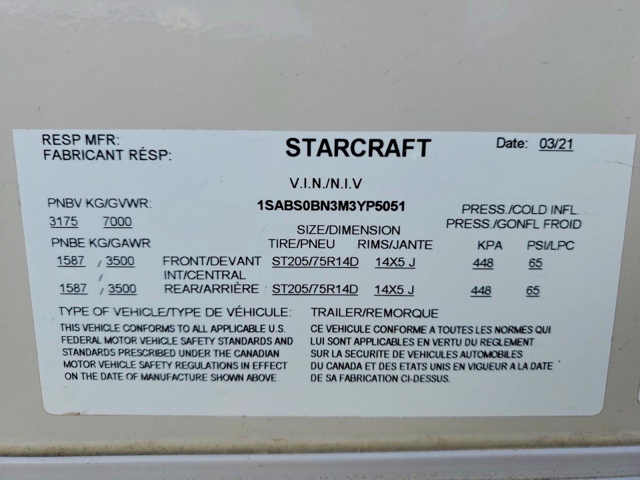 2021 Starcraft Autumn Ar Recreational Vehicle (RV)