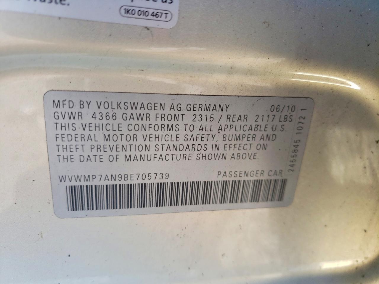 2011 Volkswagen Cc Sport