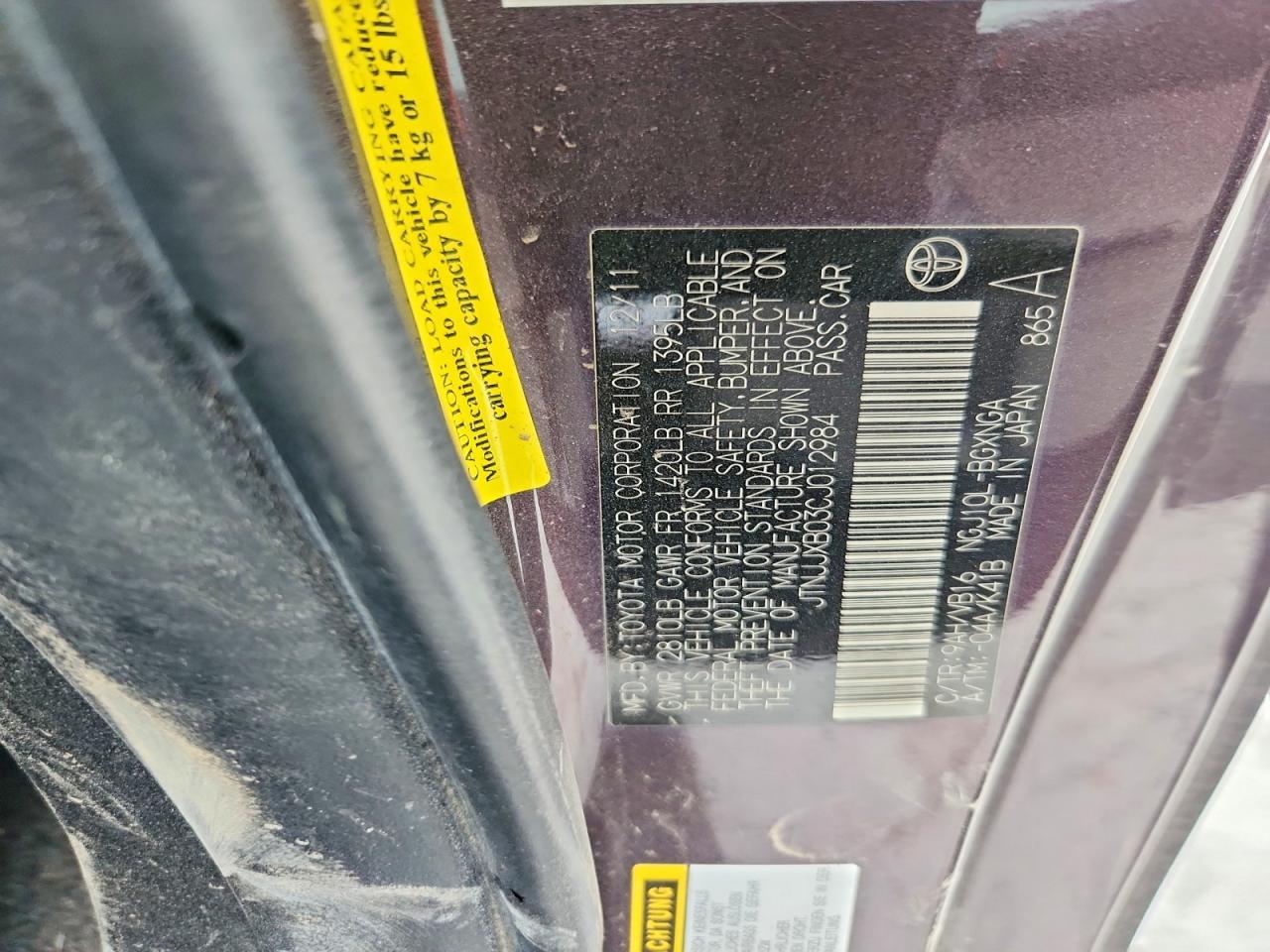 2012 Scion Iq Base
