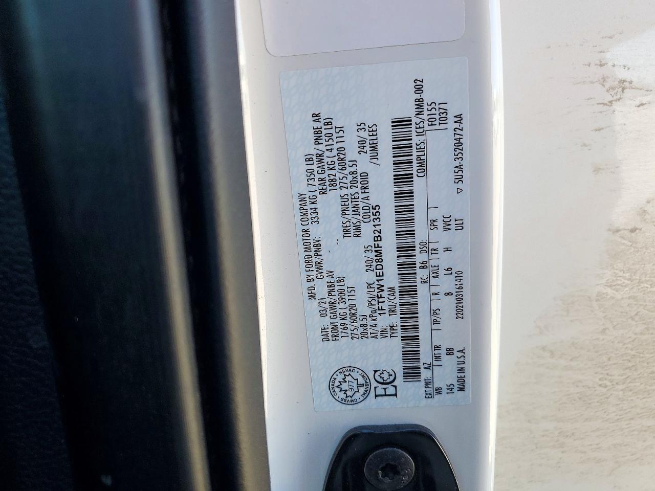 2021 Ford F150 Supercrew