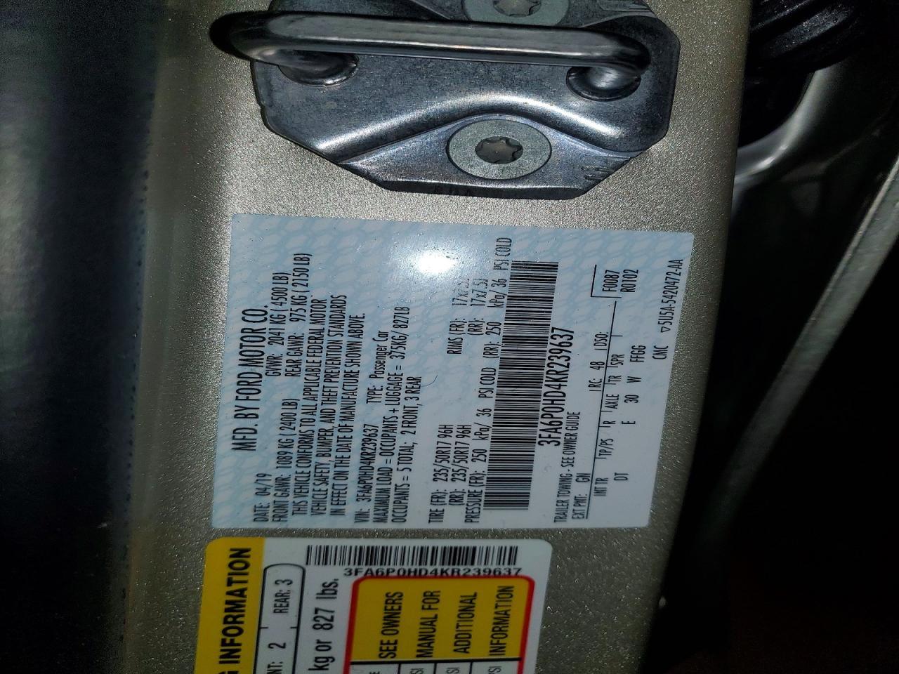 2019 Ford Fusion se