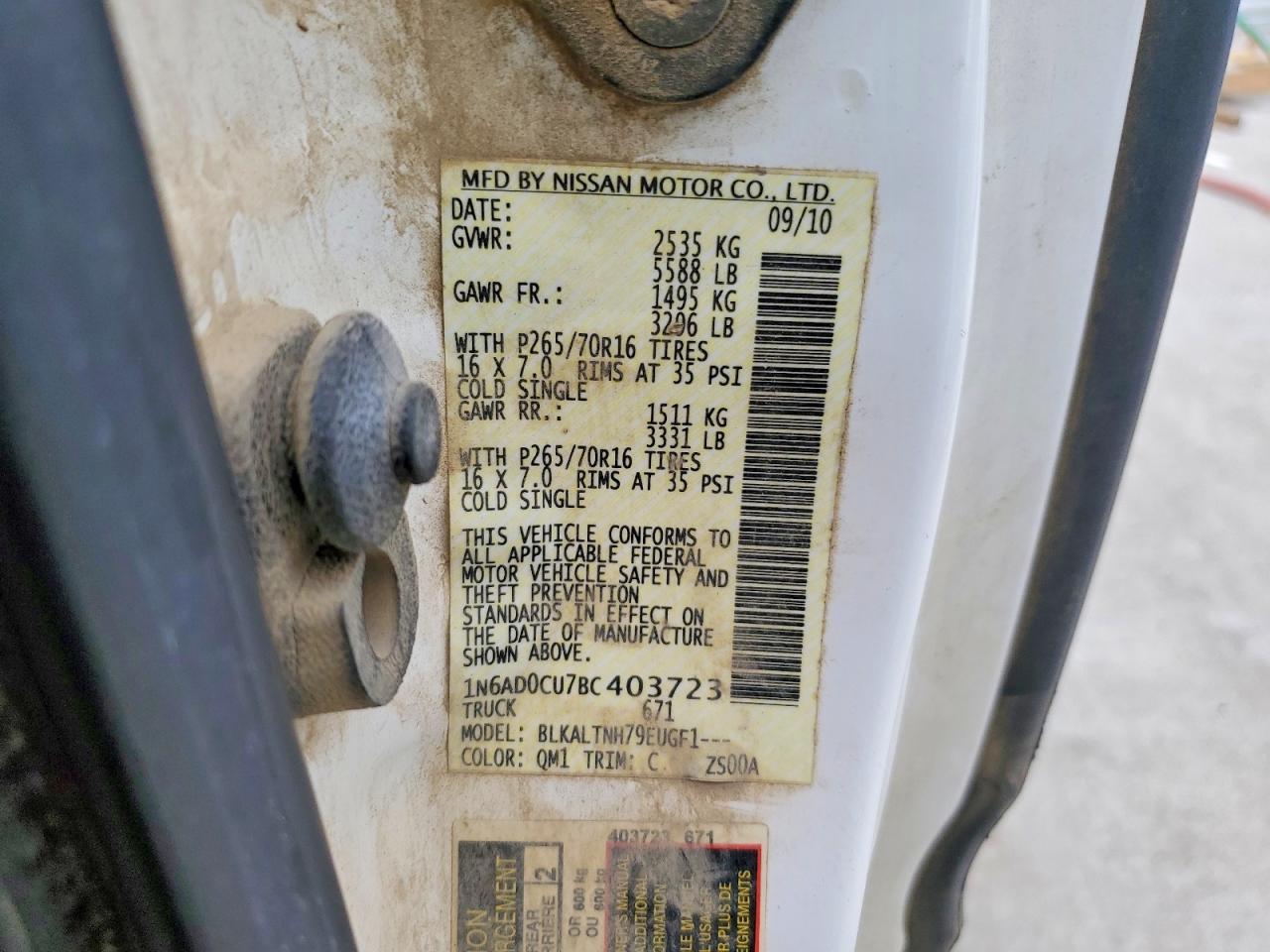 2011 Nissan Frontier SV V6