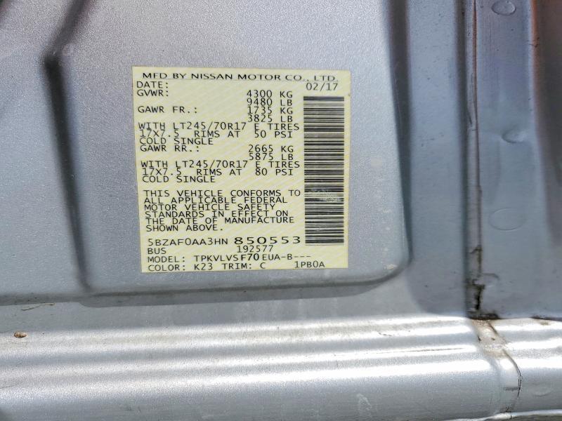 2017 Nissan Nv 3500 hd sl