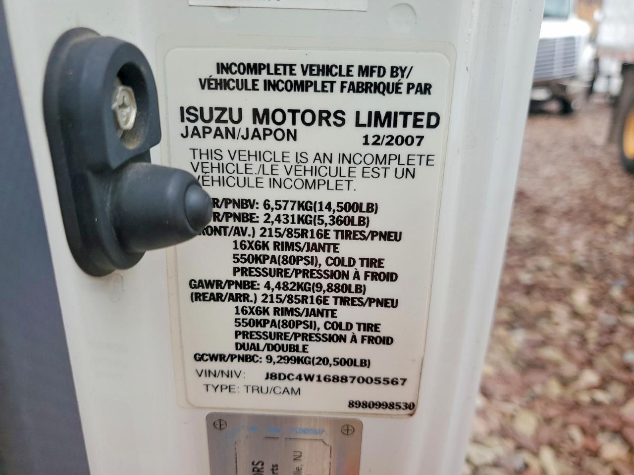 2008 GMC W4 BOX Truck