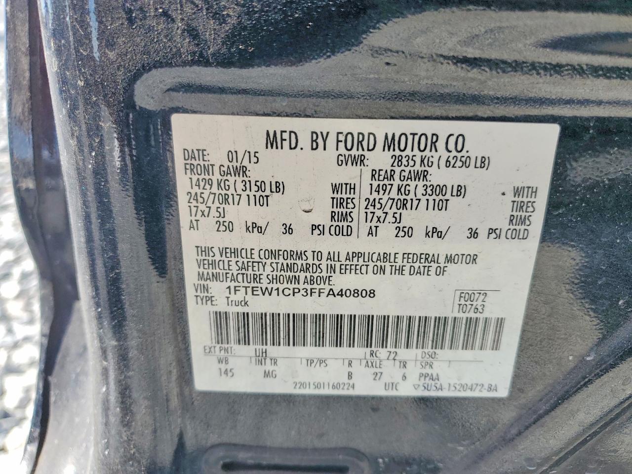 2015 Ford F150 Supercrew