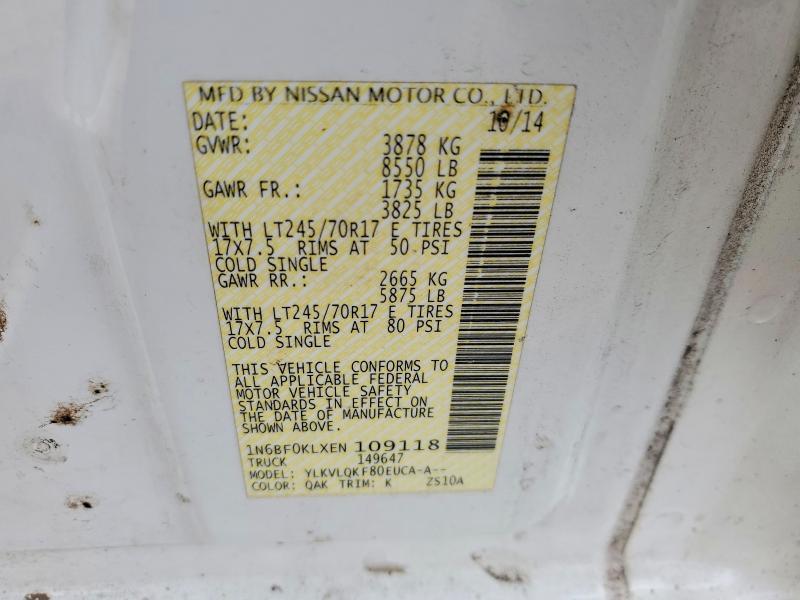 2014 Nissan NV 1500 S Utility / Service Van