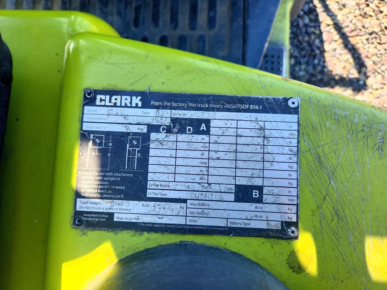 2012 Clark Forklift