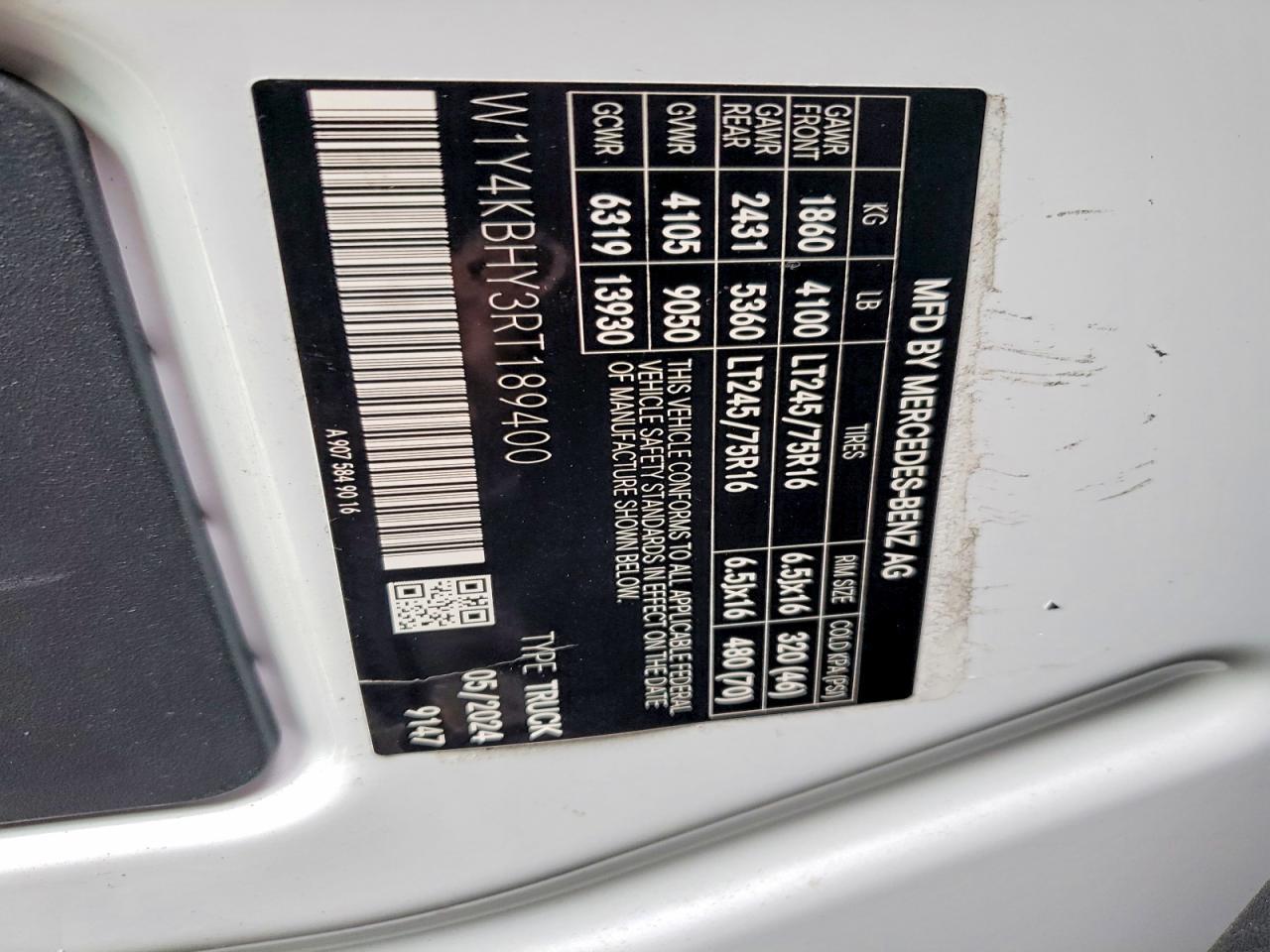 2024 Mercedes-Benz Sprinter 2500 Delivery Van