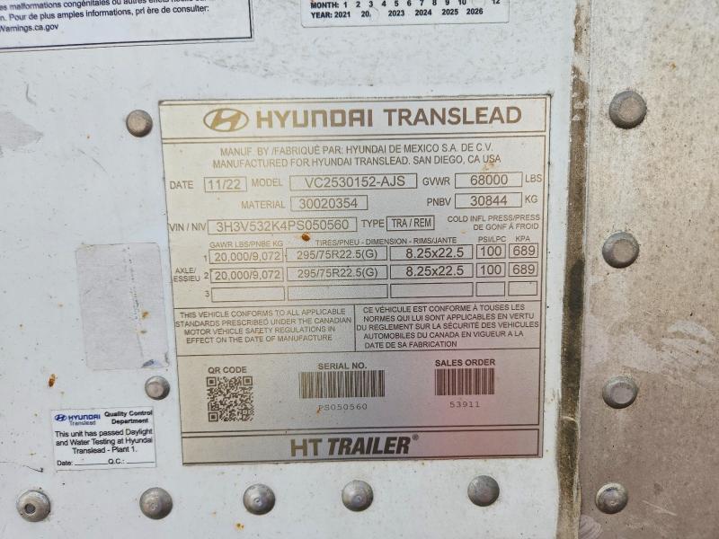 2023 Hyundai Translead VC2530152-AJS DRY Van Trailer