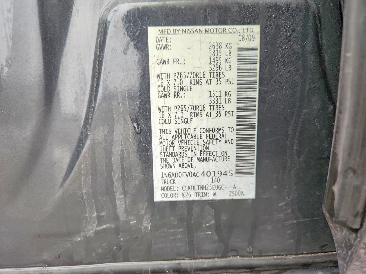 2010 Nissan Frontier SE V6