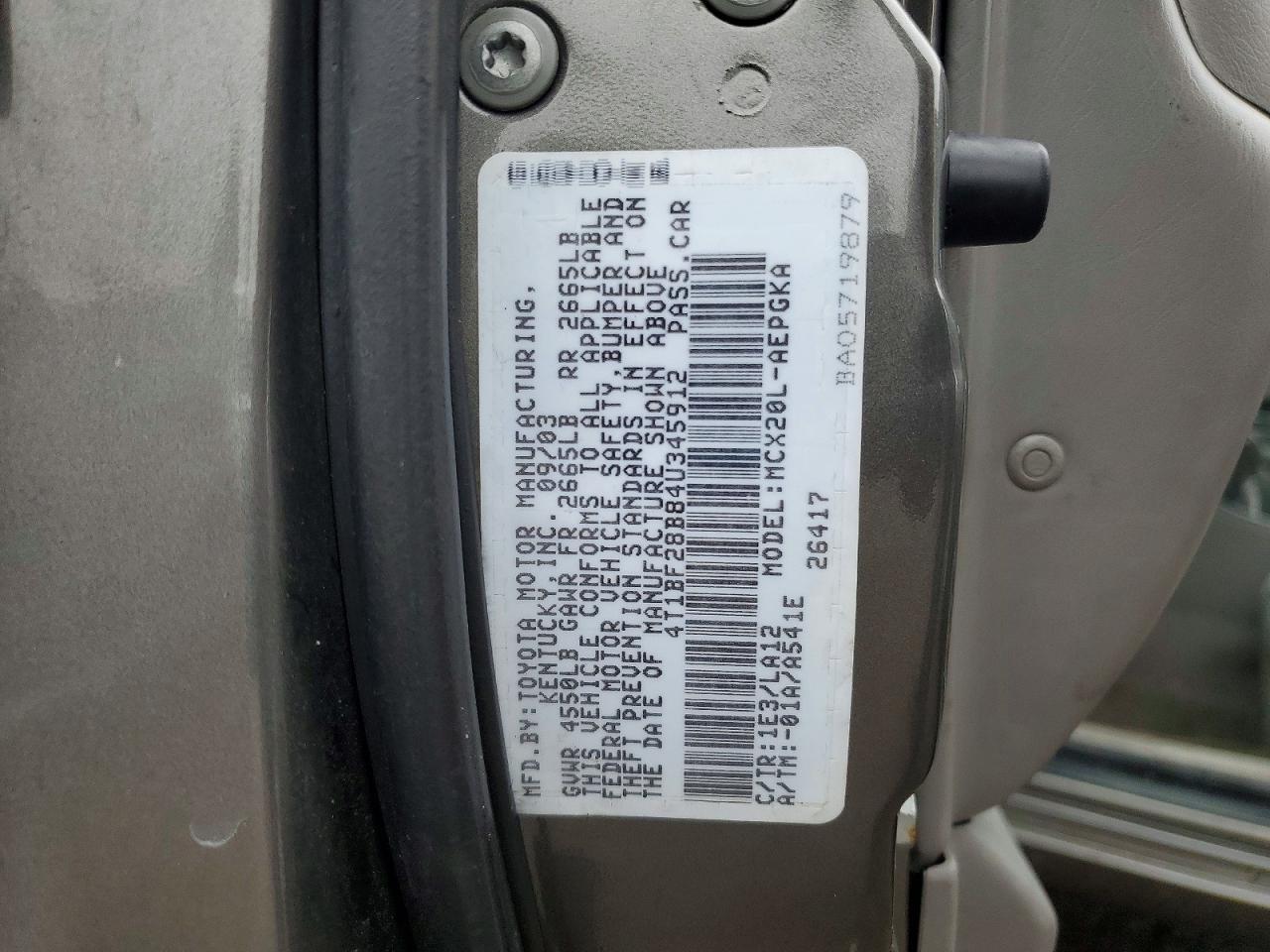 2004 Toyota Avalon xls